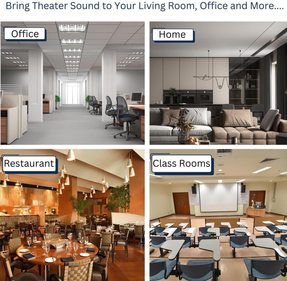 Vaiyer Home Theater System Kit - 7.2 Channel 3500 Watts Bluetooth Amplifier w/ 8 Qty of 5.25" Framed Ceiling Speakers 175W Each, 4-Ch Speaker Selector, Mic, 16 AWG 500 ft Speaker Wire & Remote - Image 6