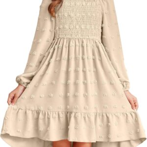 blibean Girls 2025 Fall Dresses Long Sleeve Polka Dots Pockets Dress Size 6-15 Years