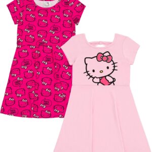 Hello Kitty Girls 2 Pack Skater Dresses Toddler to Big Kid Sizes (2T – 14-16)