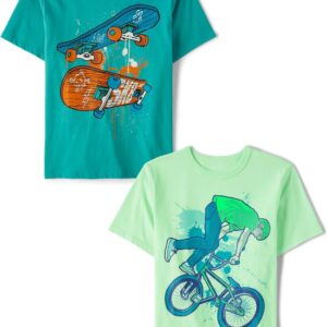 The Children’s Place Boys Gamer,Sports,Cars Short Sleeve Graphic T-Shirts,2 Pack