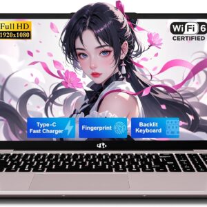 NIMO 15.6″ IPS FHD-Student-Laptop, 4GB RAM 128GB SSD Intel N150(Beat to i3-10110U, 4 Cores Up to 3.6GHz) Computer with 65W Type-C, Fingerprint, Backlit Keyboard, Wi-Fi 6, BT5.2, 2 Years Warranty