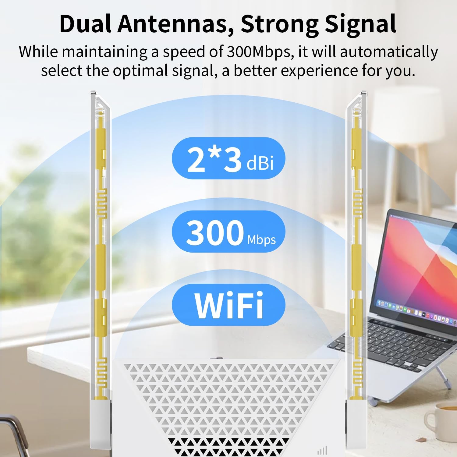 2025 Fastest WiFi Extender Signal Booster - Coverage Up to 9999 sq. ft, Easy Setup, Long Range WiFi Extender, Ethernet Port & Access Point, and Stable Internet Performance with 60+ Devices - Image 4
