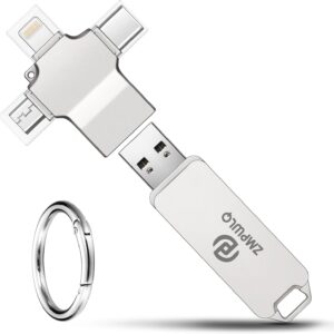 Photo Stick 128GB for iPhone Android PC, Auto-Secure-Backup-Flash-Thumb-Drive, 4-in-1 External-Photo-Finder Storage-USB-Memory-Stick-to-Save-Pictures-Videos & Contacts, Support iPhone, S-amsung, iPad