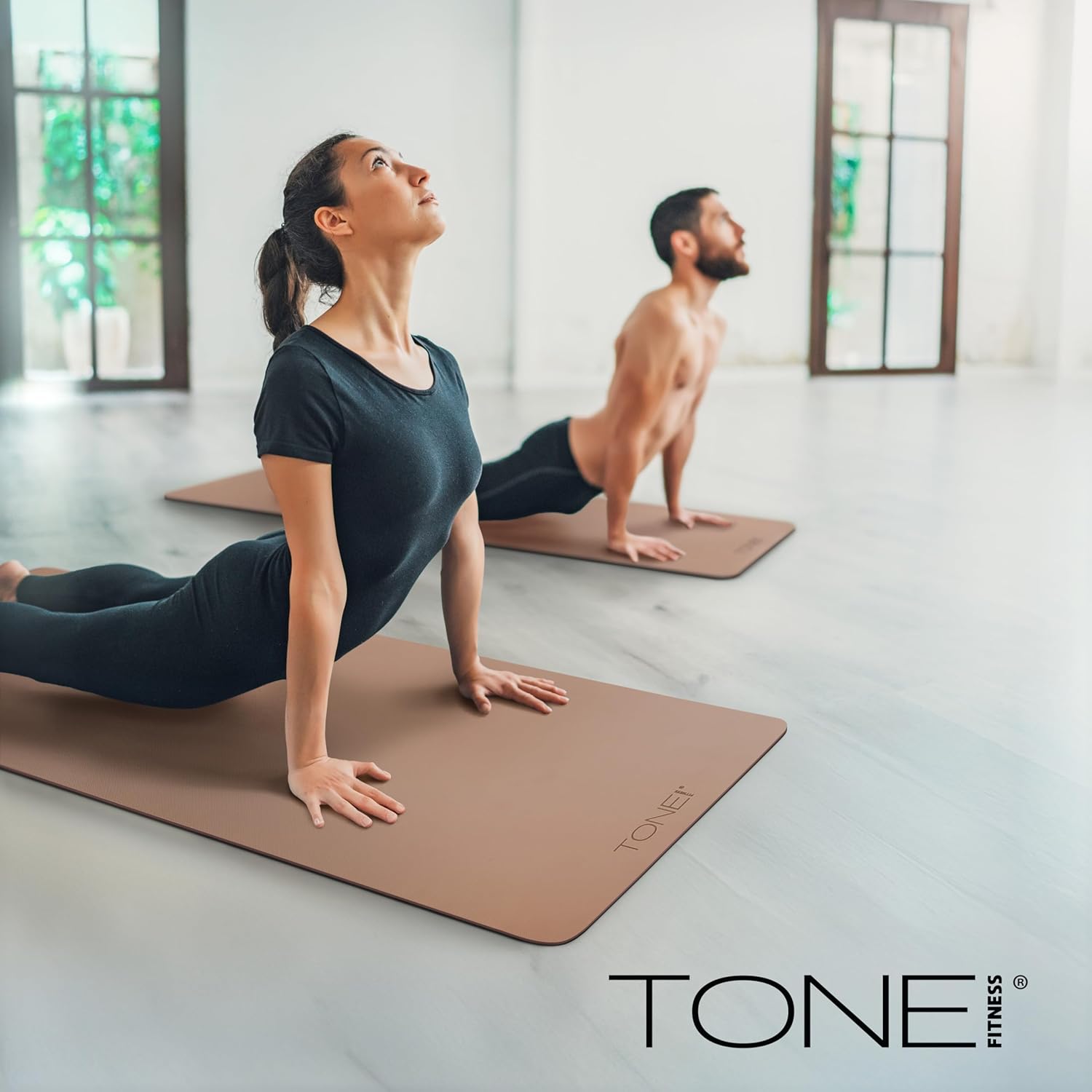 TONE Fitness Yoga Mat 1/4" Thick Non Slip Exercise & Pilates Mat for Home Workouts with Carrying Strap | Multiple Options - Image 8