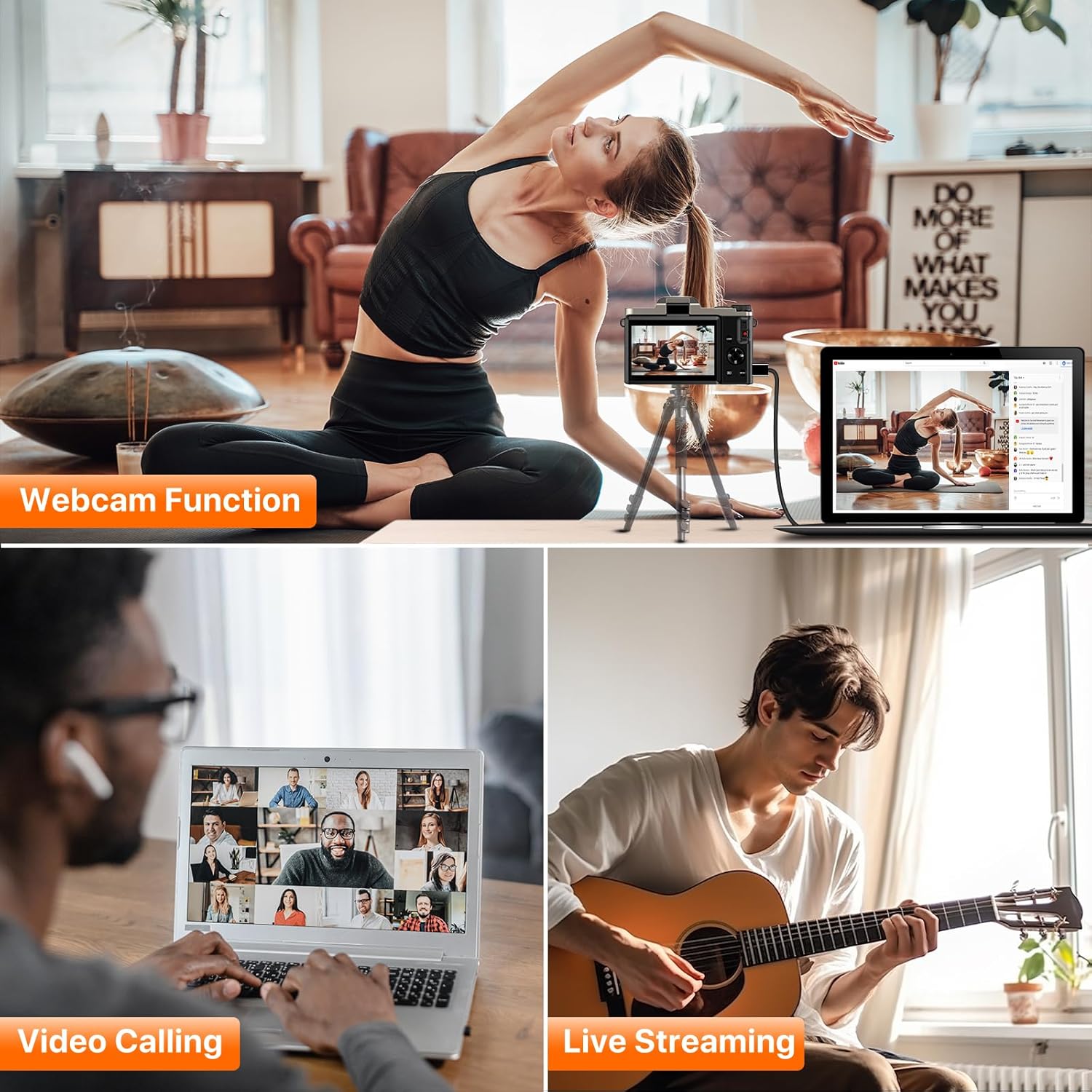 4K Digital Camera for Photography 64MP WiFi Vlogging Camera for YouTube Autofocus 3" 180° Flip Screen 16X Zoom Compact Travel Cameras with Anti-Shake, SD Card, 2 Batteries & Battery Charger - Image 6