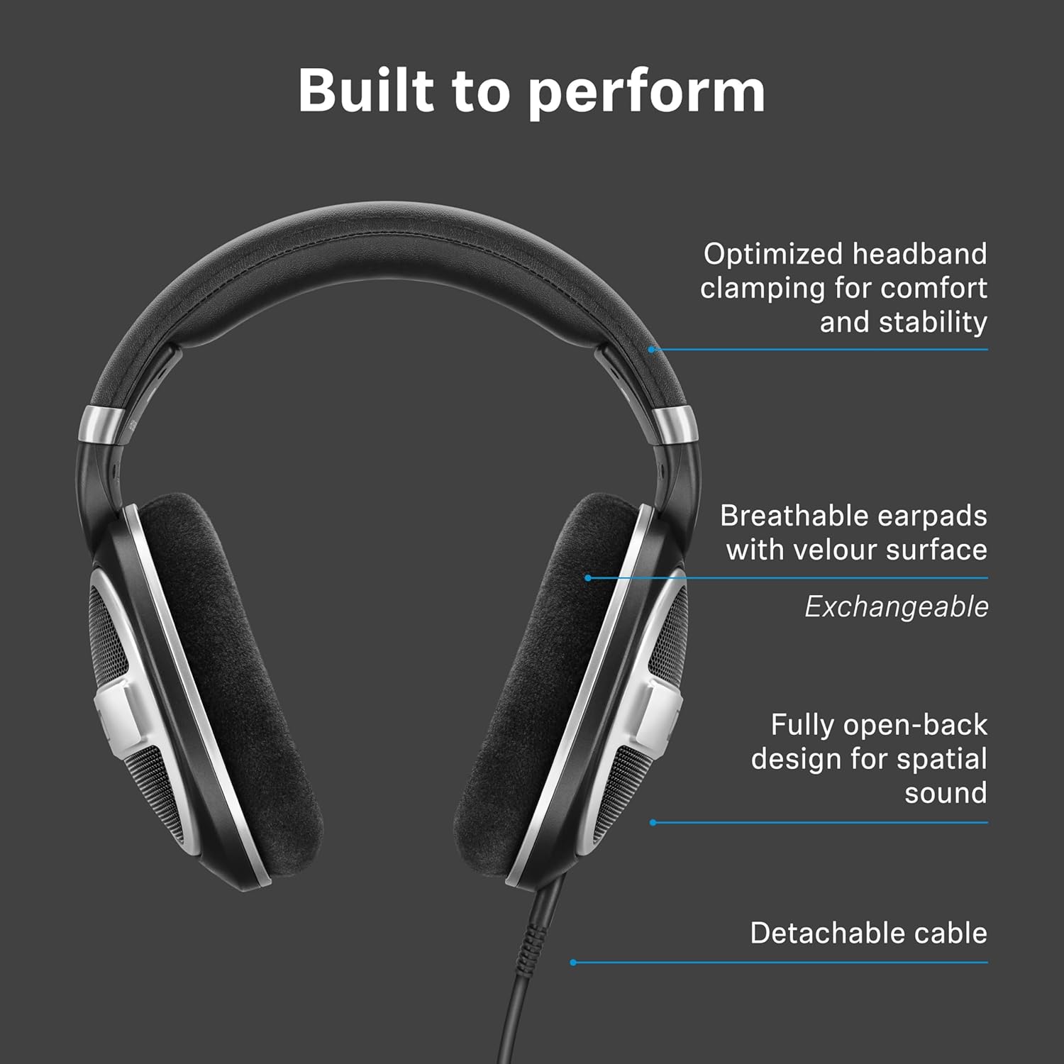 Sennheiser HD 599 SE Open-Back Headphones, Premium Design, Natural Balanced Audio, Comfortable Fit, Wired Headphones for Music, Gaming, School, Work, Black - Image 8