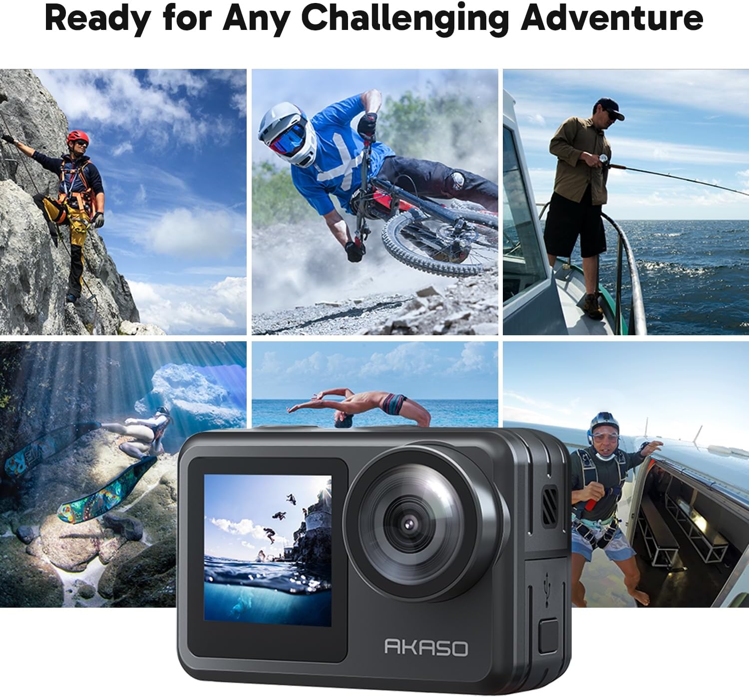AKASO Brave 7 LE 4K30FPS 20MP WiFi Action Camera with Touch Screen EIS 2.0 Zoom Remote Control 131 Feet Underwater Camera with 2X 1350mAh Batteries Support External Microphone Vlog Camera - Image 6