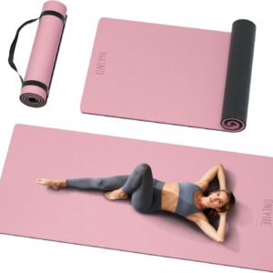 Extra Long & Wide Yoga Mat for Tall Men & Women,76”x32.6”x7mm – High Density TPE Non-Slip Both Sides, Lightweight 1.1kg with Superior Cushioning for gymnastics, Pilates, Home, Workout
