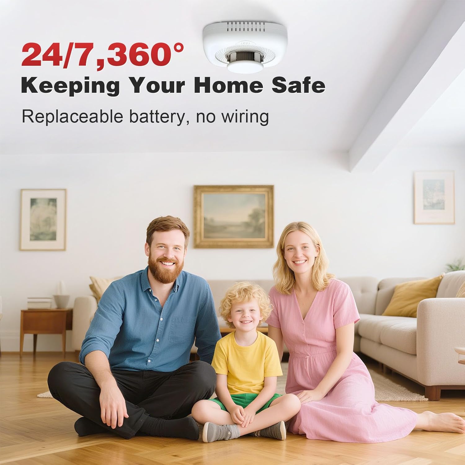 Smoke Detector, Fire Alarms Smoke Detectors, Smoke Alarm Battery Powered, Portable Smoke Detectors with LED Indicator, MY-S05, 1 Pack - Image 7