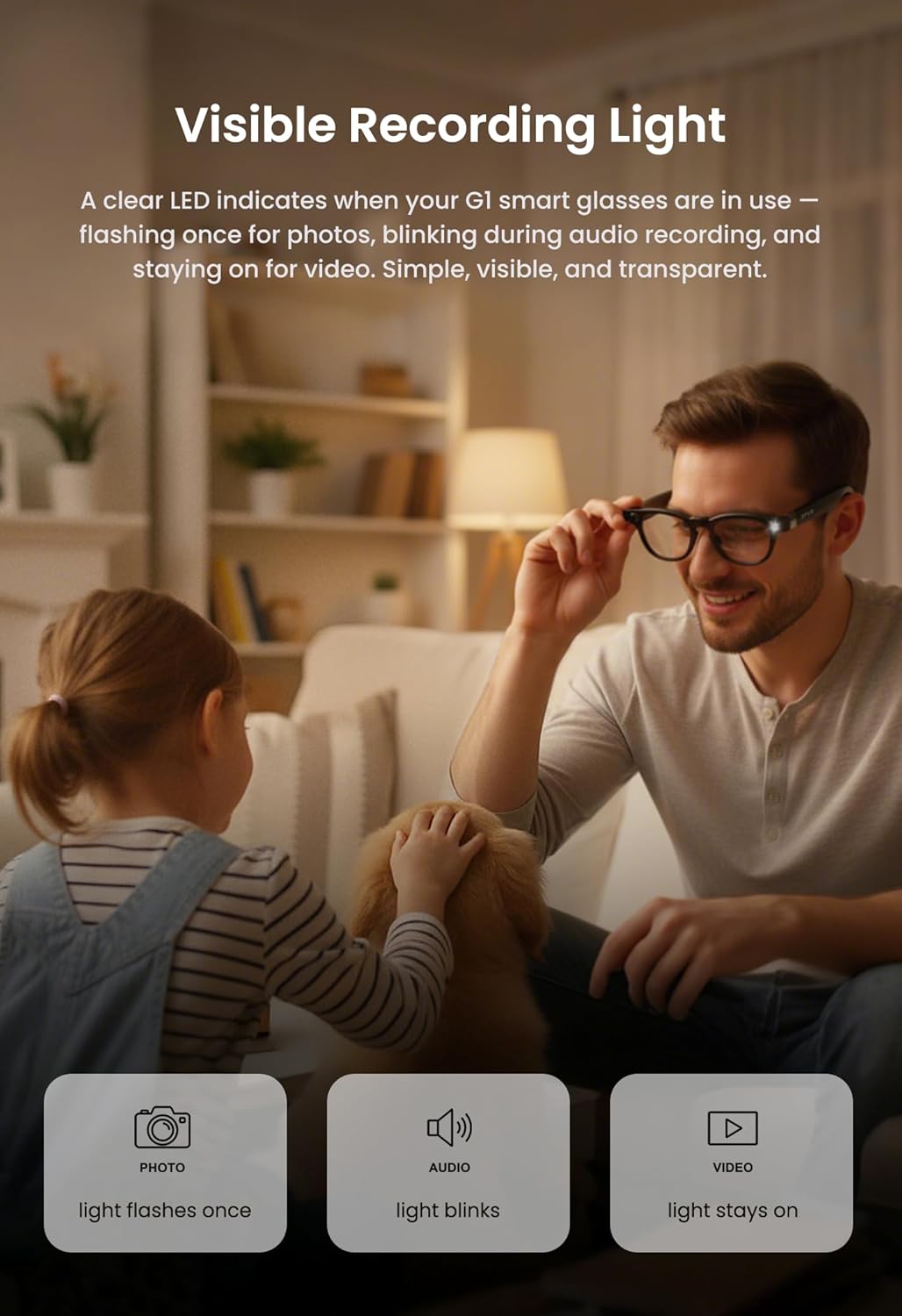 DPVR G1 Smart Glasses with Camera and Bluetooth – 8MP 32Gb Camera Glasses with AI Features, Real-Time Translation & Video Recording Glasses with Voice Control - Image 7