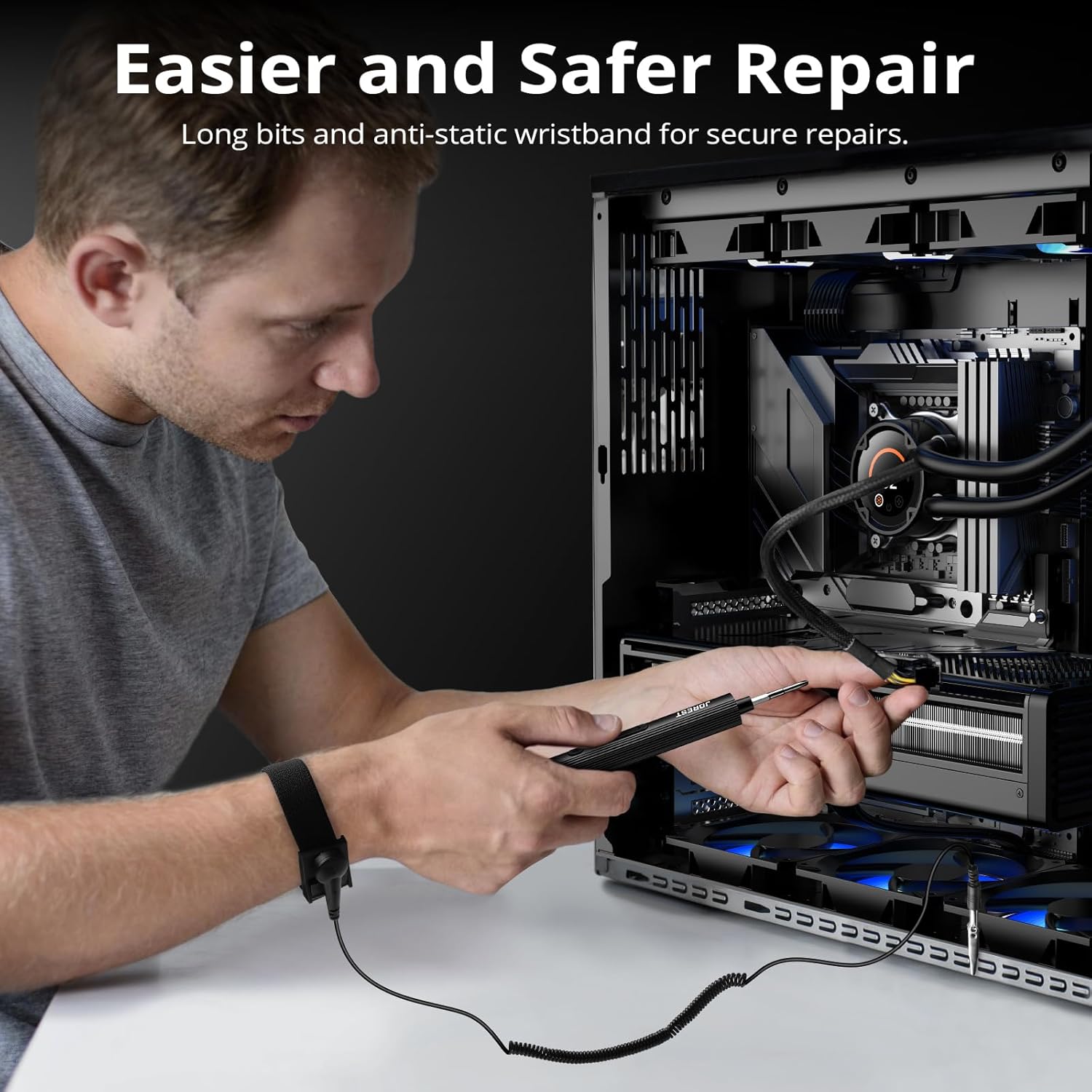 JOREST 155 in 1 Mini Electric Screwdriver Cordless, Precision Power Screwdriver Set, 5 Torque Levels (Max 0.75N.m), Gifts for Men, Magnetic Repair Tool Kit for iPhone, PC, Laptop, PS4 PS5, Xbox, Watch - Image 9