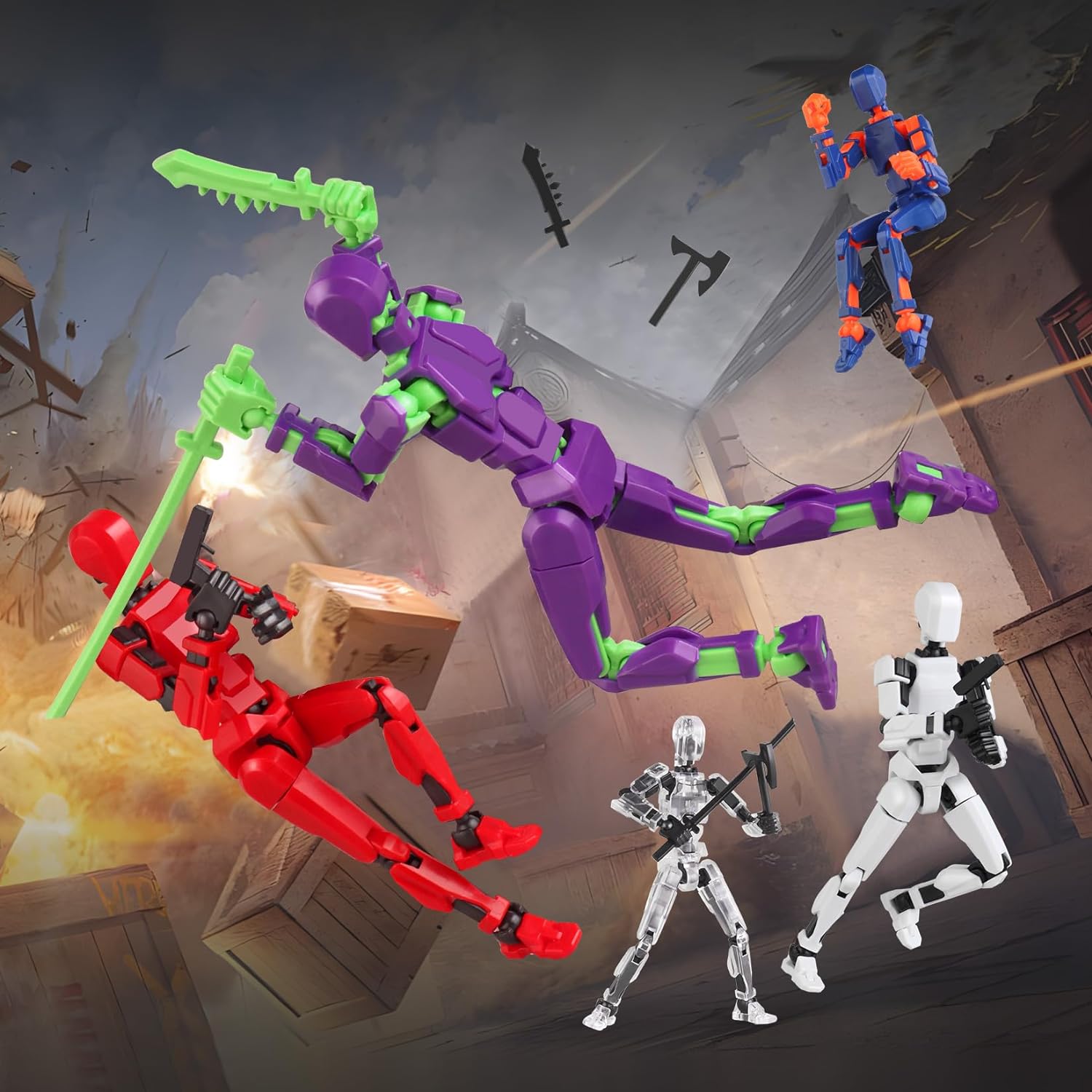 13 Action Figure Set, 6PCS T-Robot 13 Action Figure Titan 13 3D Printed Toys Articulated, for Modeling Enthusiasts Etc Birthday Gifts & Children's Day Gifts for Kids 5-8 Years Old(Assembly Required) - Image 6