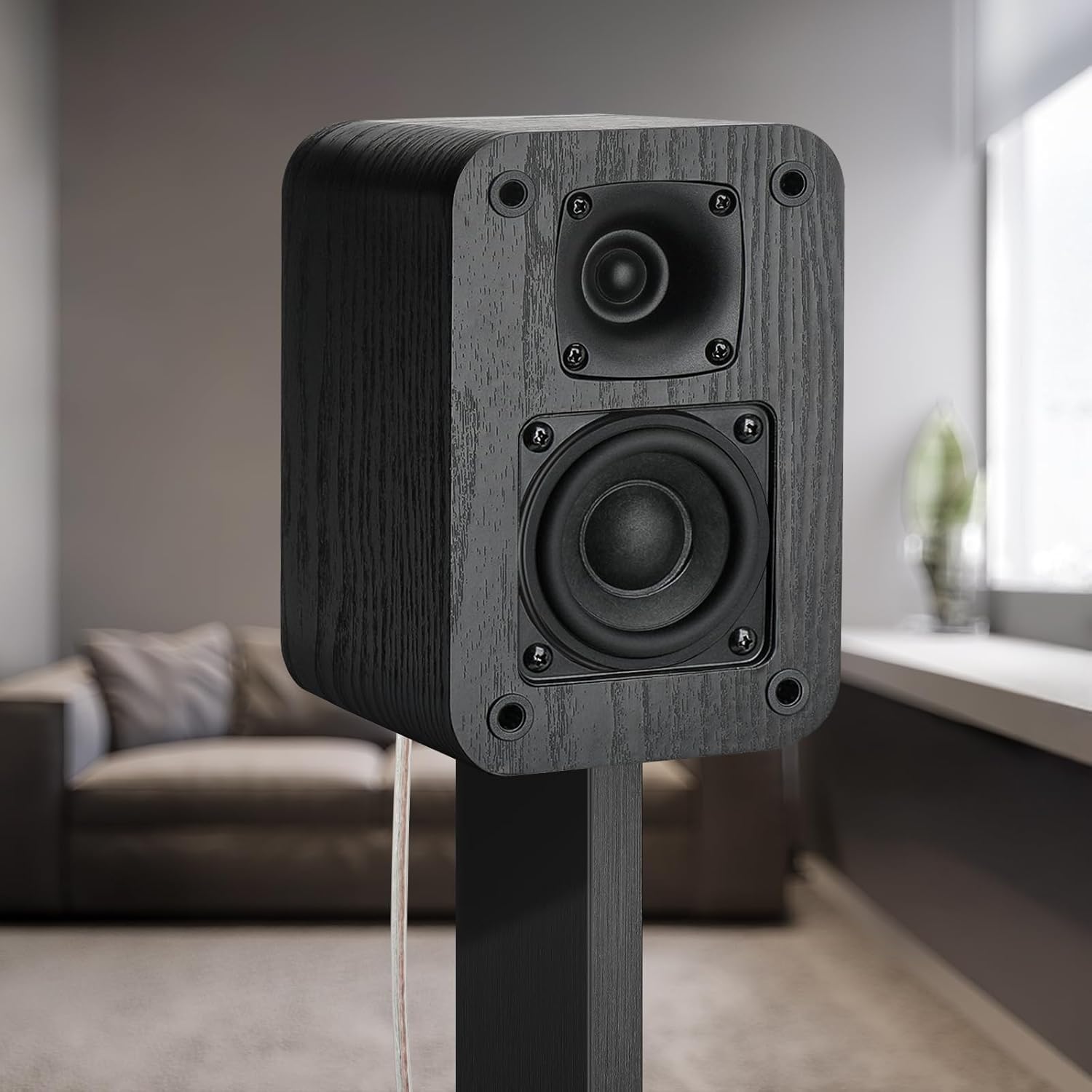 Saiyin 5.0 Channel Surround Sound Systems for Home Theater | 160 Watts Peak Power | Passive Speakers with Black Classic Retro Wood Grain | Amplifier or Receiver Required | Cable Not Included - Image 4