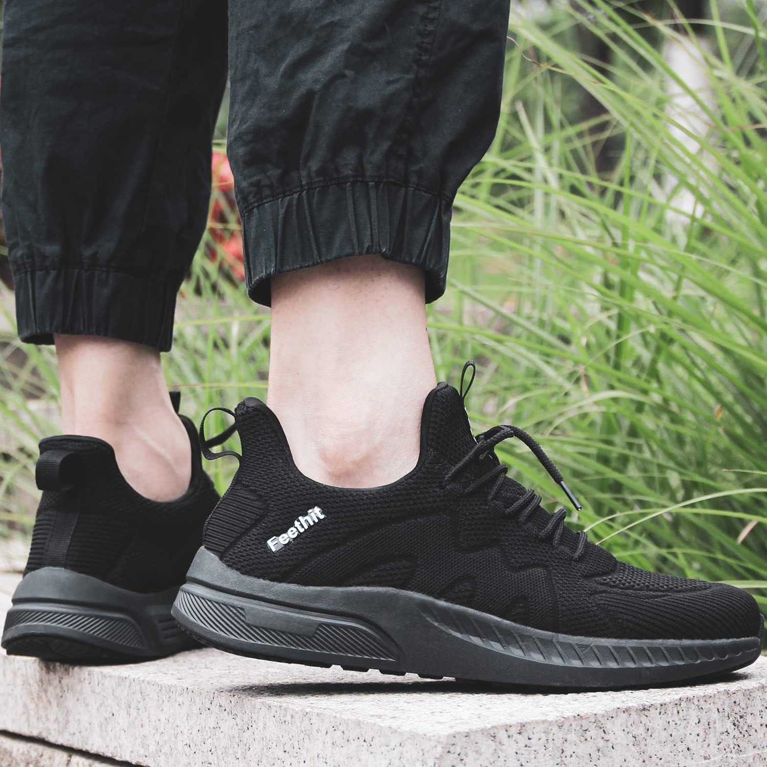 Feethit Mens Non Slip Walking Sneakers Lightweight Breathable Slip on Running Shoes Athletic Gym Tennis Shoes for Men - Image 6