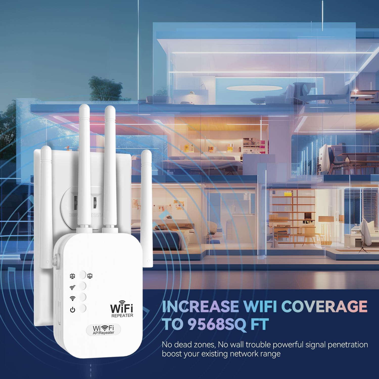 2025 WiFi Extenders Signal Booster for Home Long Range Up to 9800 sq. ft & 40 Devices, WiFi Extender Signal Booster, Internet Booster, Long Range WiFi Extender,Quick Setup-Medium - Image 2