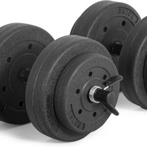 CAP Barbell 40-Pound Adjustable Cement Dumbbell Set – Versatile Vinyl Coated Weights for Home Gym Excellence