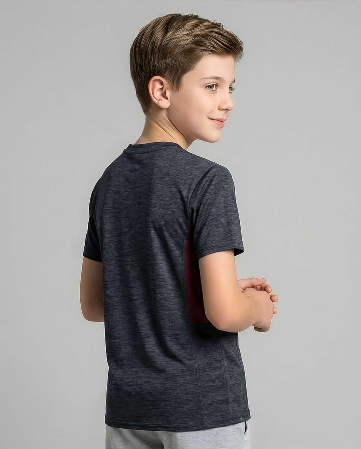 Real Essentials 5 Pack: Youth Dry-Fit Wicking Active Athletic Performance Short Sleeve T-Shirt Boys & Girls Shirts - Image 6