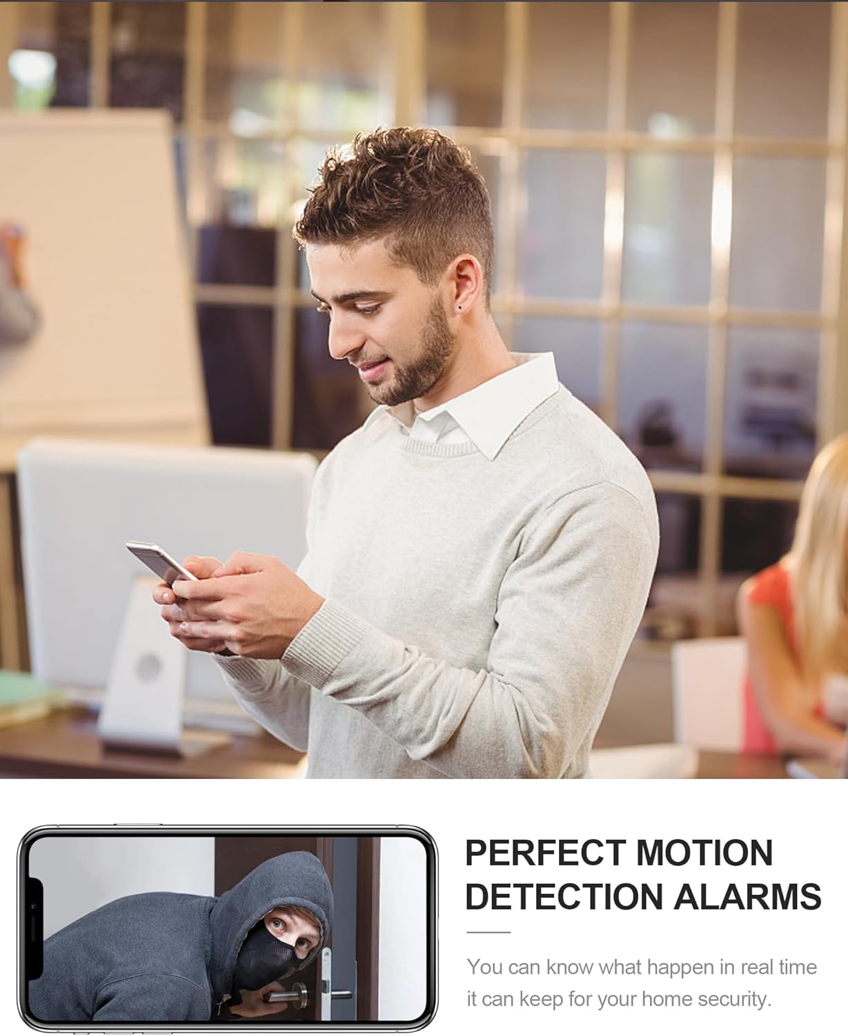 4K HD Indoor Camera for Indoor Security with App Control Motion Detection & Night Vision Wireless WiFi Rechargeable Pet Camera for Home/Office 24/7 Cycle Save Video Only (4K) - Image 4