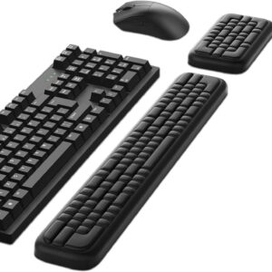 MEKASS Keyboard Wrist Rest, Ergonomic Wrist Pad, Soft Memory Foam Keyboard Hand Rest with Non-Slip Base, Easy Typing, Pain Relief, Comfort Support for Office Work Gaming Computer Accessories (Black)