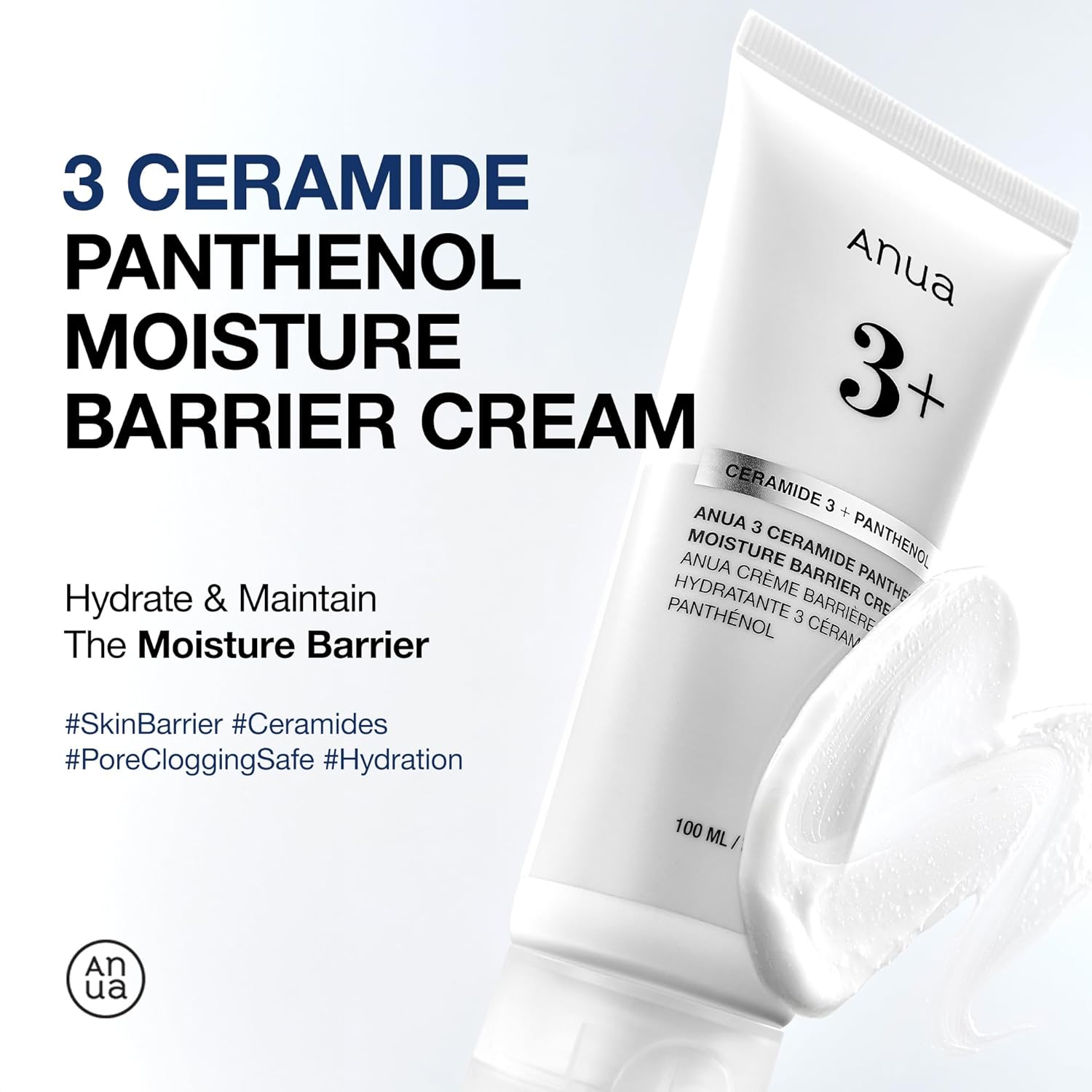 ANUA 3 Ceramide Panthenol Moisture Barrier Cream, Hydrating Face Moisturizer for Normal Skin, Panthenol, Ceramide, Centella for Skin Barrier Non Comedogenic, Korean Skincare (100ml/ 3.38 fl. oz.) - Image 2