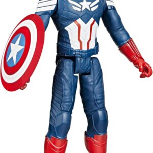 Marvel Studios Captain America Brave New World, Titan Hero Series, 12-Inch Captain America Action Figure, Super Hero Toys for Kids 4 and Up