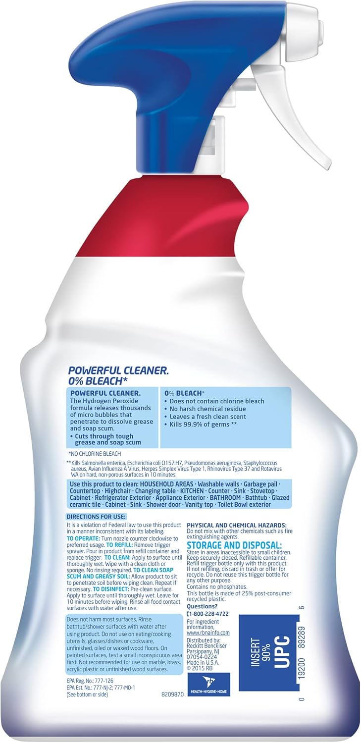 Lysol Cleaner Hydrogen Peroxide Multi-Purpose Cleaner Spray, Citrus, 32 Fluid Ounce - Image 2