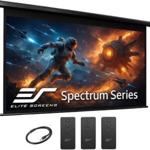 Projector Screen Elite Screens Spectrum, 150-INCH Diag 16:9, Motorized Projection Screen Movie Home Theater 4K/8K Ultra HD Ready, ELECTRIC150H2