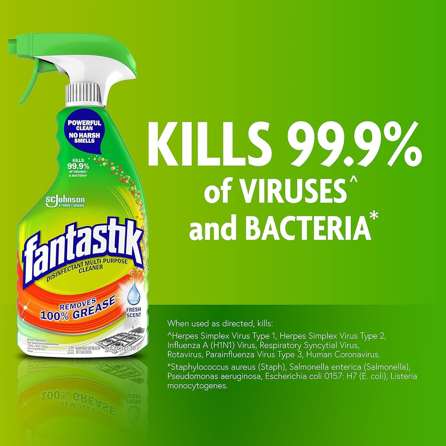 Fantastik All Purpose Cleaner, Multipurpose Surface Cleaner & Kitchen Grease Removal, Packaging Designed to Prevent Leakage and Breakage, Fresh Scent, 32 Fl Oz - Image 4