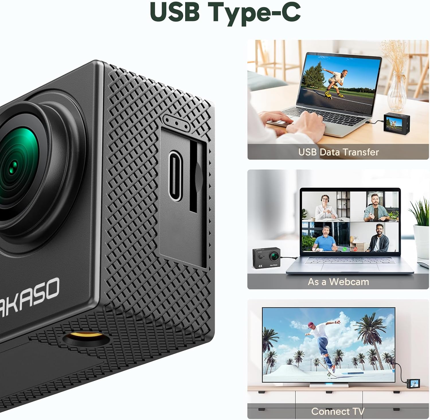 AKASO EK7000 4K30FPS 20MP WiFi Action Camera with EIS Ultra HD 131FT Waterproof Underwater Camera Remote Control 4X Zoom Support External Microphone Black - Image 10