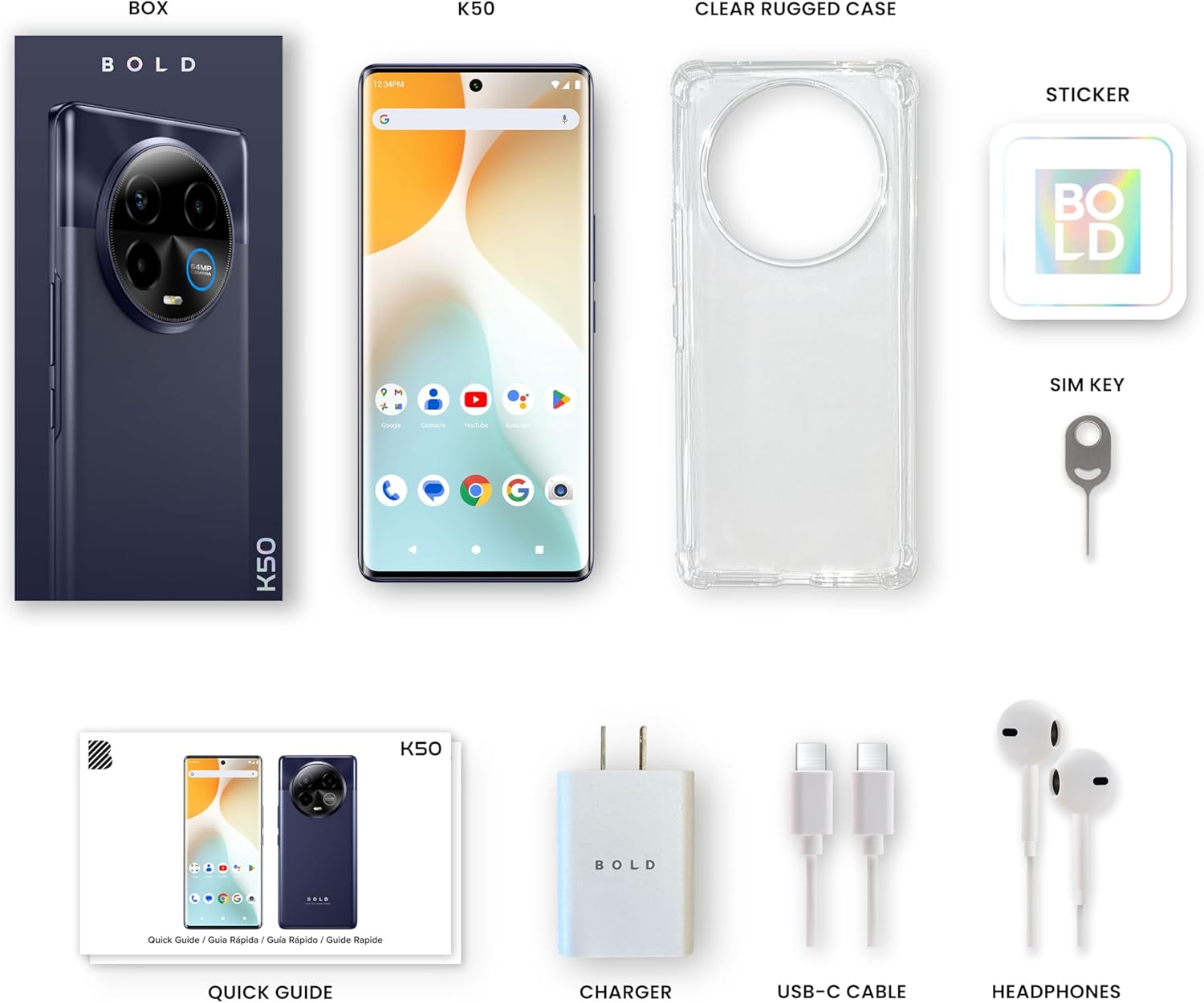 BLU | Bold K50 | 5G| 2024 | 3-Day Battery | Unlocked | 6.7” FHD+ 3D AMOLED | 256/8GB | Triple 64MP Camera | US Version | US Warranty | Purple - Image 7