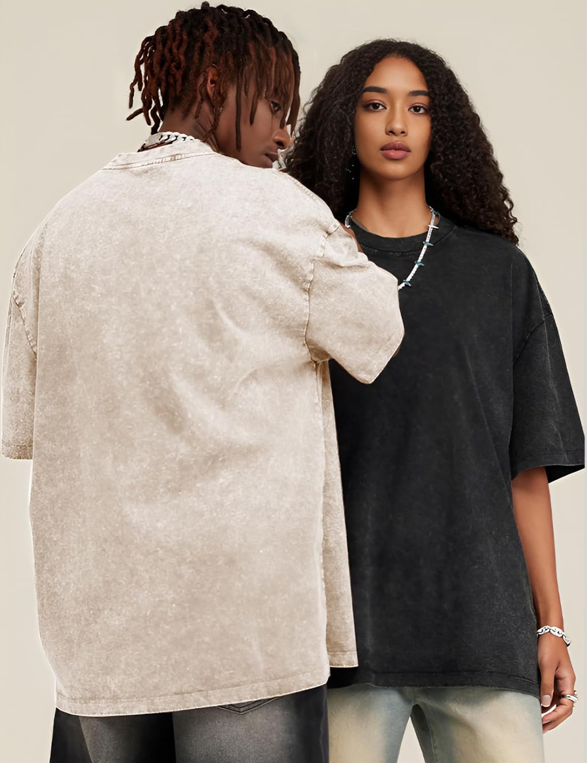 Arssm 3 Pack Men Oversized T Shirts Vintage Tee Loose Fit Short Sleeve Casual Streetwear Baggy Washed Unisex Tops - Image 3