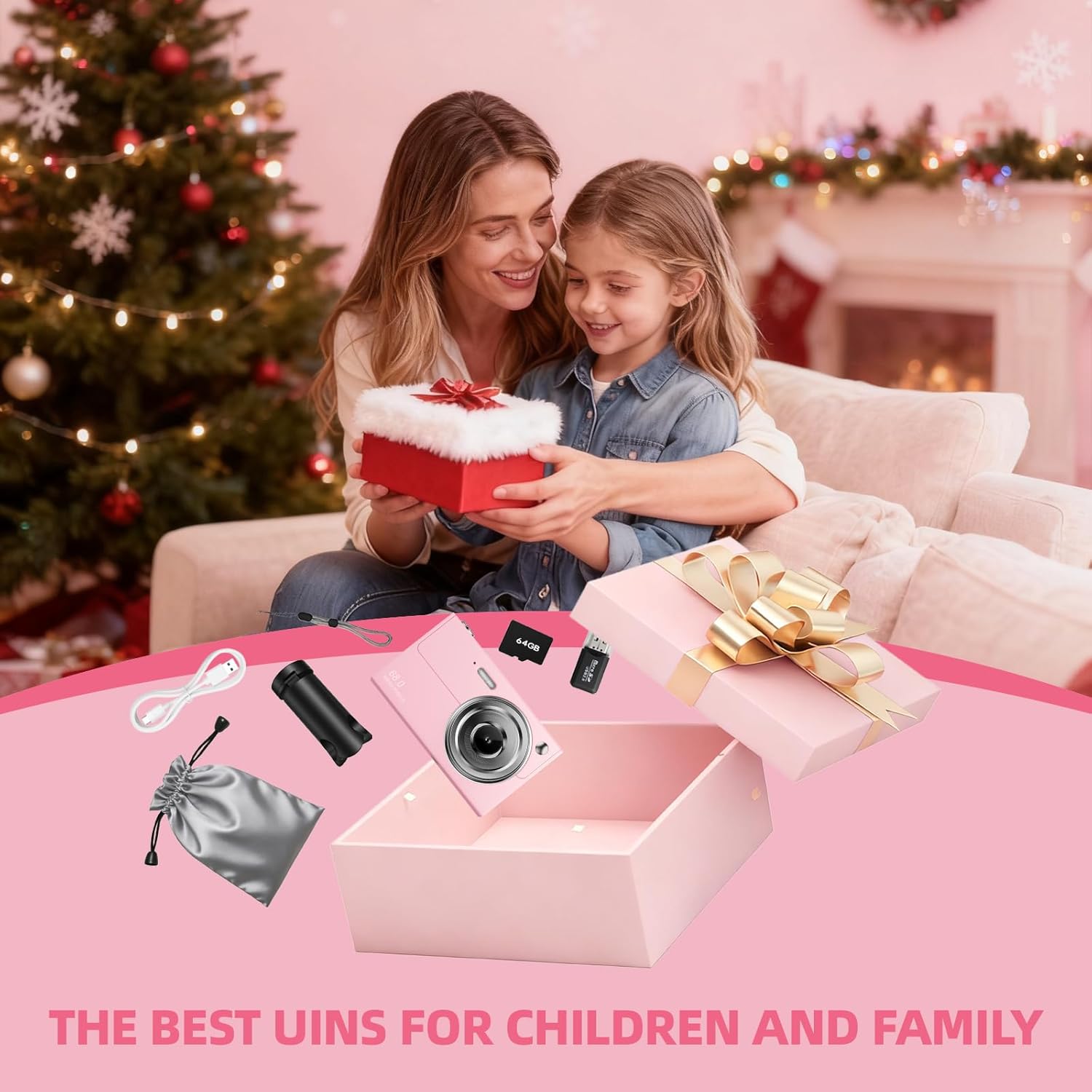 Digital Camera, 64MP 4K Camera for Kids with 2.8" IPS Screen, 64GB SD Card and 16X Digital Zoom Anti Shake, Point and Shoot Compact Camera, Compact Portable Small Gift for Boys Girls Students - Image 7