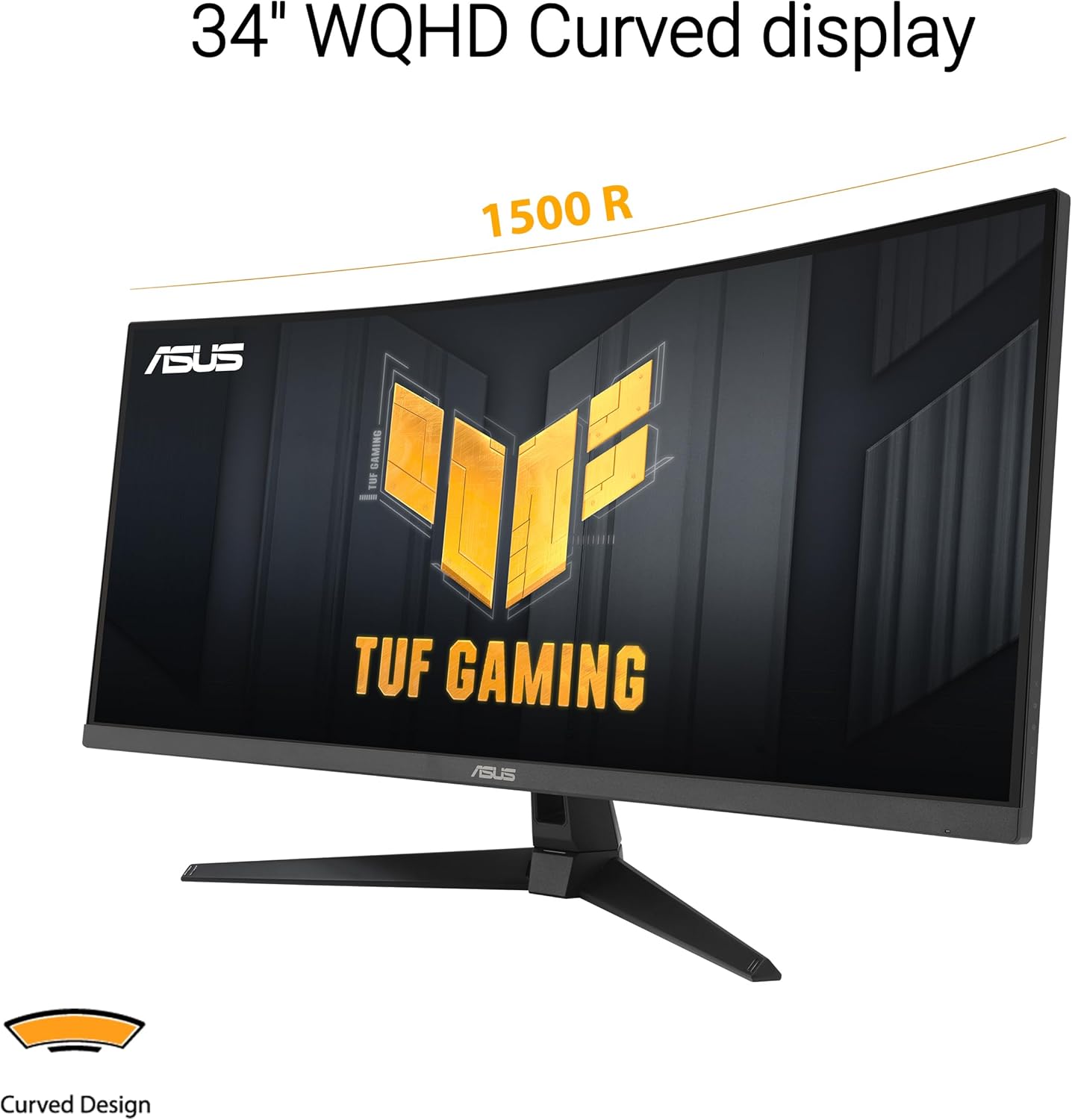 ASUS TUF Gaming 34” Ultra-Wide Curved Monitor (VG34VQ3B) – 21:9 QHD (3440x1440), 180Hz, 1ms, Extreme Low Motion Blur Sync, FreeSync Premium, Speaker, 90% DCI-P3, DisplayWidget Center, 3 yr Warranty - Image 2