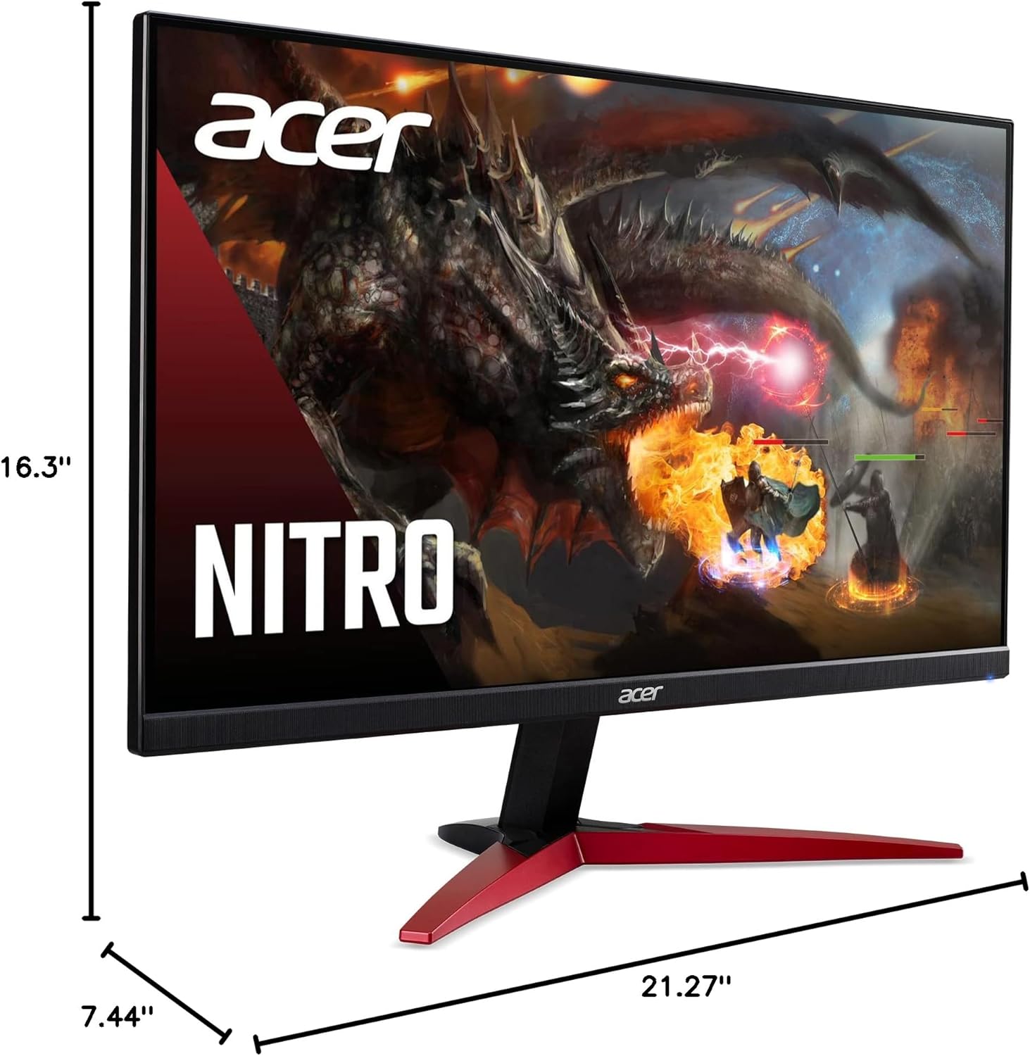 acer Nitro KG241Y Sbiip 23.8” Full HD (1920 x 1080) VA Gaming Monitor | AMD FreeSync Premium Technology | 165Hz Refresh Rate | 1ms (VRB) | ZeroFrame Design | 1 x Display Port 1.2 & 2 x HDMI 2.0,Black - Image 11