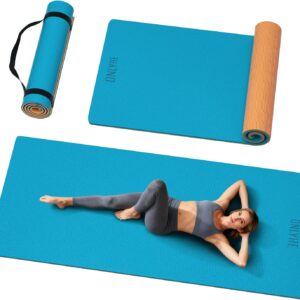 Extra Long & Wide Yoga Mat for Tall Men & Women,76”x32.6”x7mm – High Density TPE Non-Slip Both Sides, Lightweight 1.1kg with Superior Cushioning for gymnastics, Pilates, Home, Workout