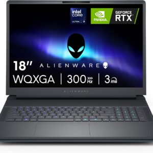 Alienware 18 Area-51 Gaming Laptop AA18250-18-inch QHD+ 300Hz 3ms Display, Intel Core Ultra 9-275HX, 32GB DDR5 RAM, 1TB SSD, NVIDIA GeForce RTX 5070, Windows 11 Home, Onsite Service – Liquid Teal