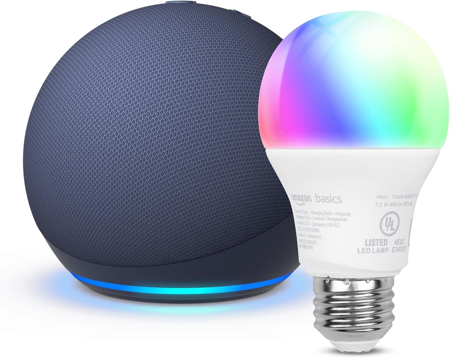 Echo Dot with Amazon Basics Smart Color Bulb - Image 2