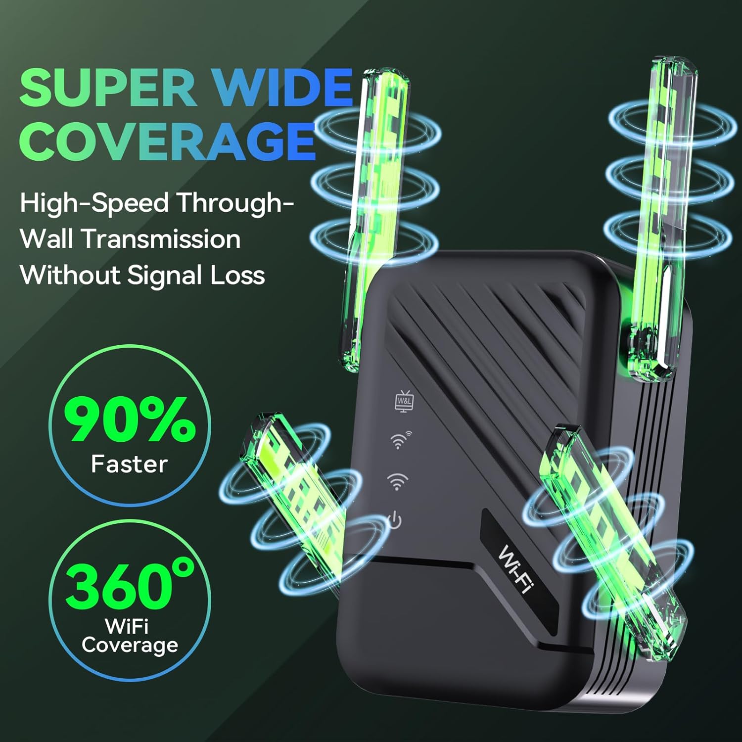 2026 Best WiFi Extender Signal Booster, Internet Extender Covers Up to 13389 Sq.ft for Home, Long Range WiFi Repeater with Ethernet Port, Wireless Router Amplifier Easy Setup,Wide Compatibility - Image 3