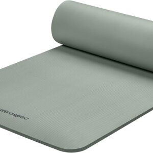 Retrospec Solana Yoga Mat Thick 1/2in Non-Slip Workout Mat with Nylon Strap – 72x24in Exercise Mat for Pilates, Stretching & Fitness – BPA Free, Easy Clean