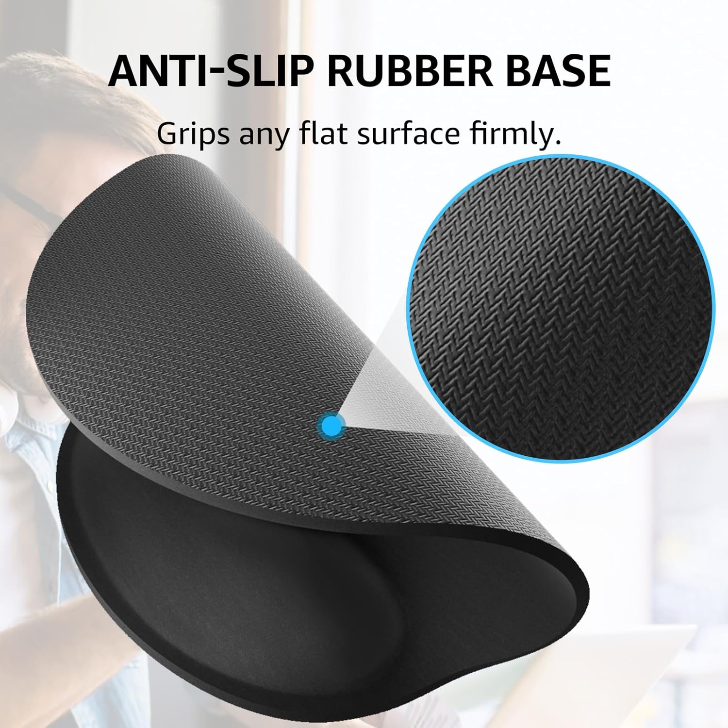 KTRIO Ergonomic Keyboard Wrist Rest and Mouse Pad with Wrist Rest Set, Memory Foam Wrist Support for Typing, Gaming, Office and Home Use, Black - Image 4