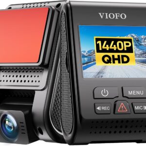 VIOFO Dash Cam A119 V3 2K 2560x1440P Quad HD+ 60FPS Front Car Dash Camera, 5MP STARVIS Sensor, 140-Degree Wide Angle, GPS Included, Buffered Parking Mode, True HDR, Motion Detection, Time Lapse