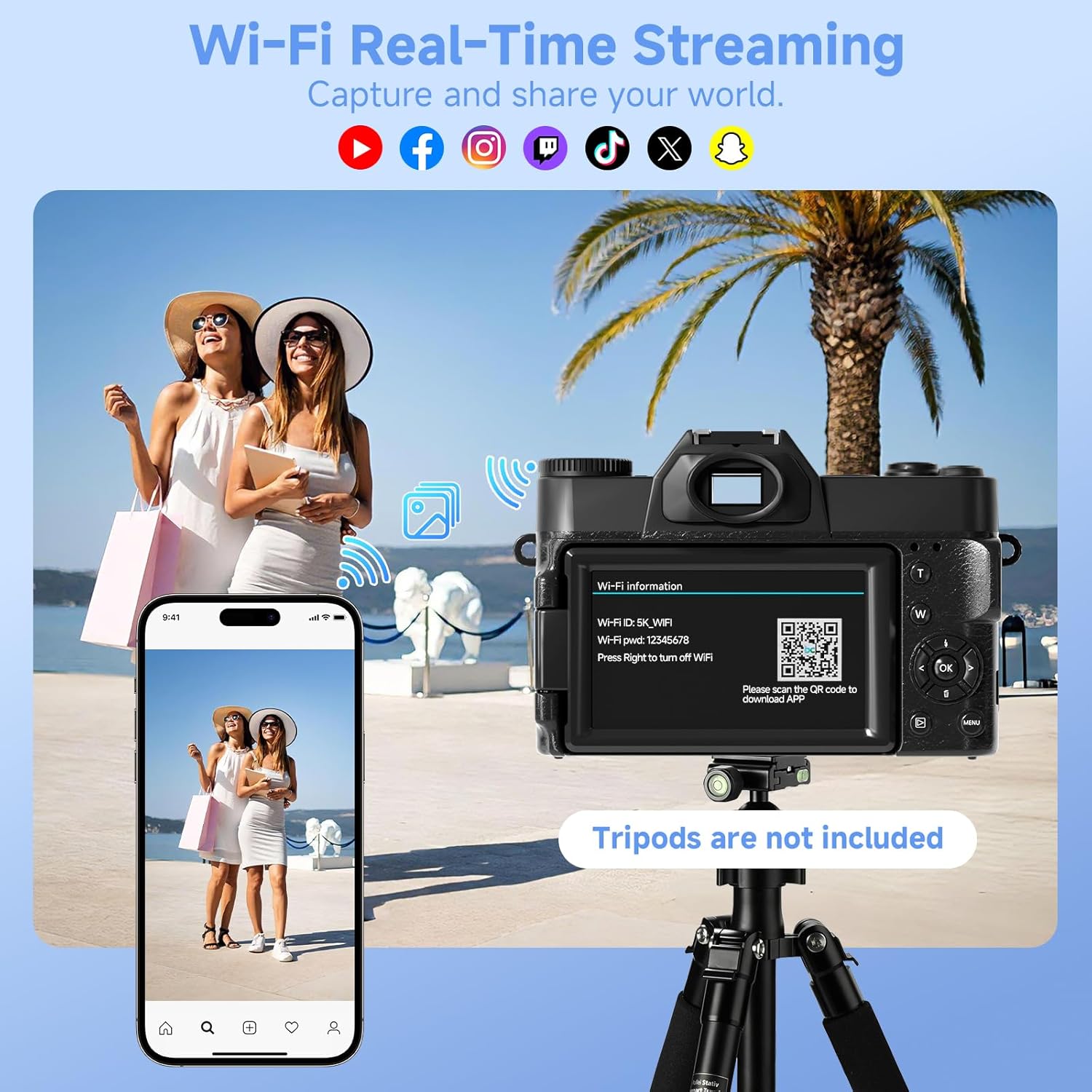 Digital Camera,UHD 75MP 5K Digital Cameras for Photography with WiFi,64GB SD Card Vlogging Travel Camera for YouTube,Featuring 3" 180°Flip Screen,Suitable for Beginners and Teens,Black - Image 4