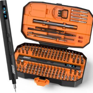 JOREST 155 in 1 Mini Electric Screwdriver Cordless, Precision Power Screwdriver Set, 5 Torque Levels (Max 0.75N.m), Gifts for Men, Magnetic Repair Tool Kit for iPhone, PC, Laptop, PS4 PS5, Xbox, Watch