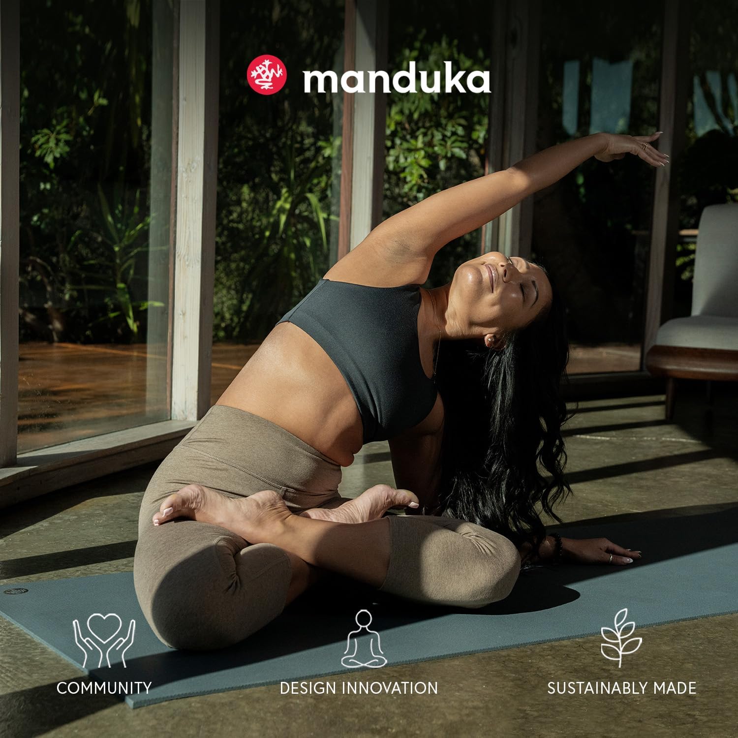 Manduka eKOLite Yoga Mat - 4mm Natural Rubber | Eco-Friendly | Soft Textured Surface | Natural Next-to-Skin Feel - Image 6