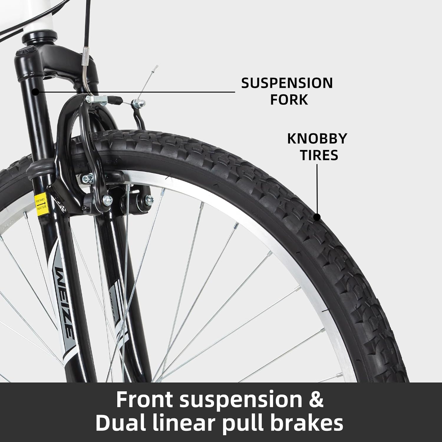 WEIZE Mountain Bike, 26/27.5 inch Outdoor Cycling Bike,18-Speed/High-Carbon Steel/Dual Full Suspension, Adjustable Ergonomic Seat for Men Women Adult, MTB Bicycle with Suspension Fork,Sleek Colors - Image 2