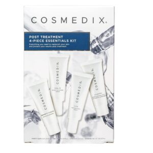 COSMEDIX Starter Kit | Four-Piece Travel Size Kit | Features Bestselling Skin Solutions | Includes Gentle Face Cleanser, Skin Treatment Serum, Exfoliator & Moisturizer, All Skin Types, Cruelty Free