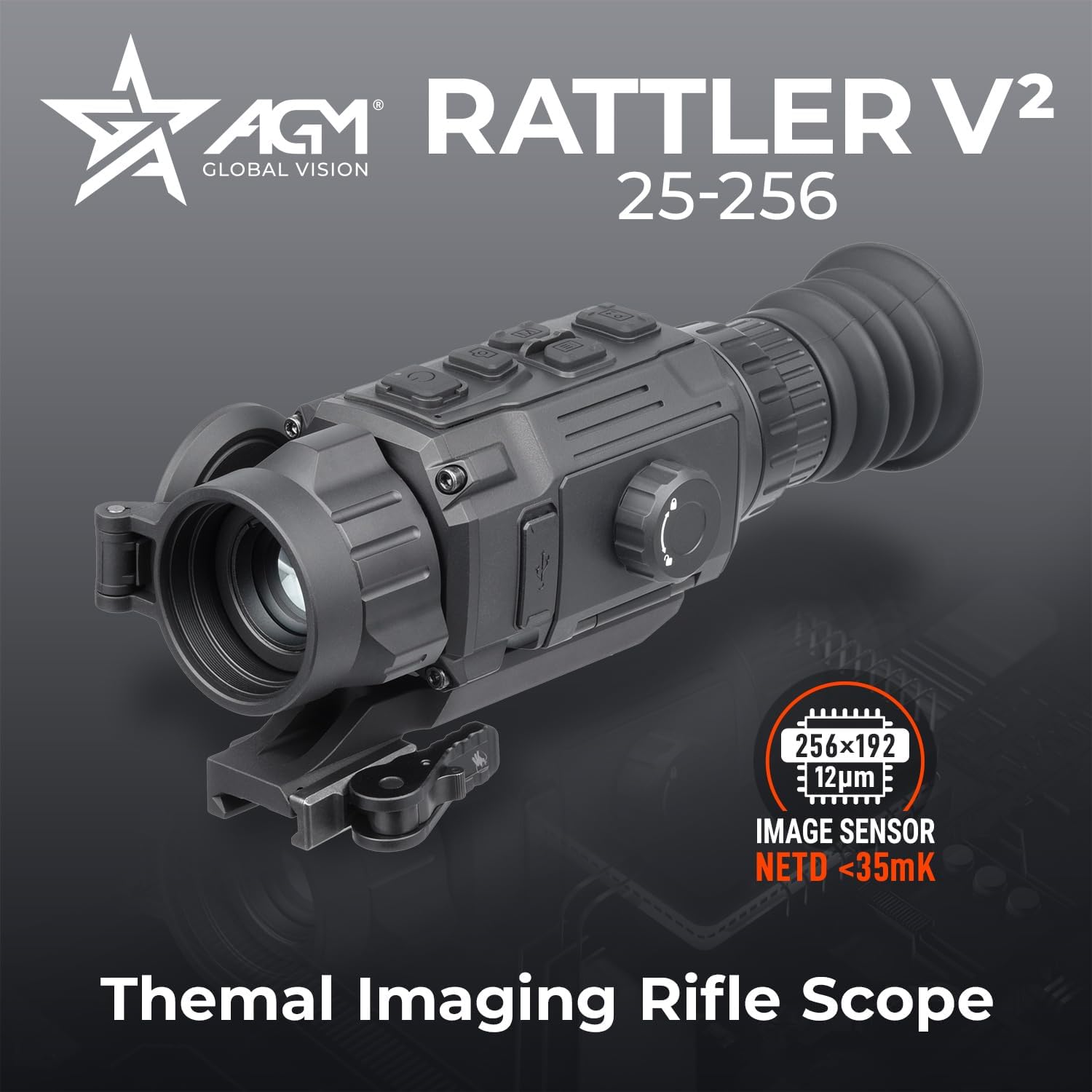 AGM Global Vision Rattler V2 Thermal Imaging Rifle Scope for Hunting. High Resolution Thermal Scope with High Sensitivity Thermal Optics IR Vision riflescope. Waterproof & Durable Design - Image 2