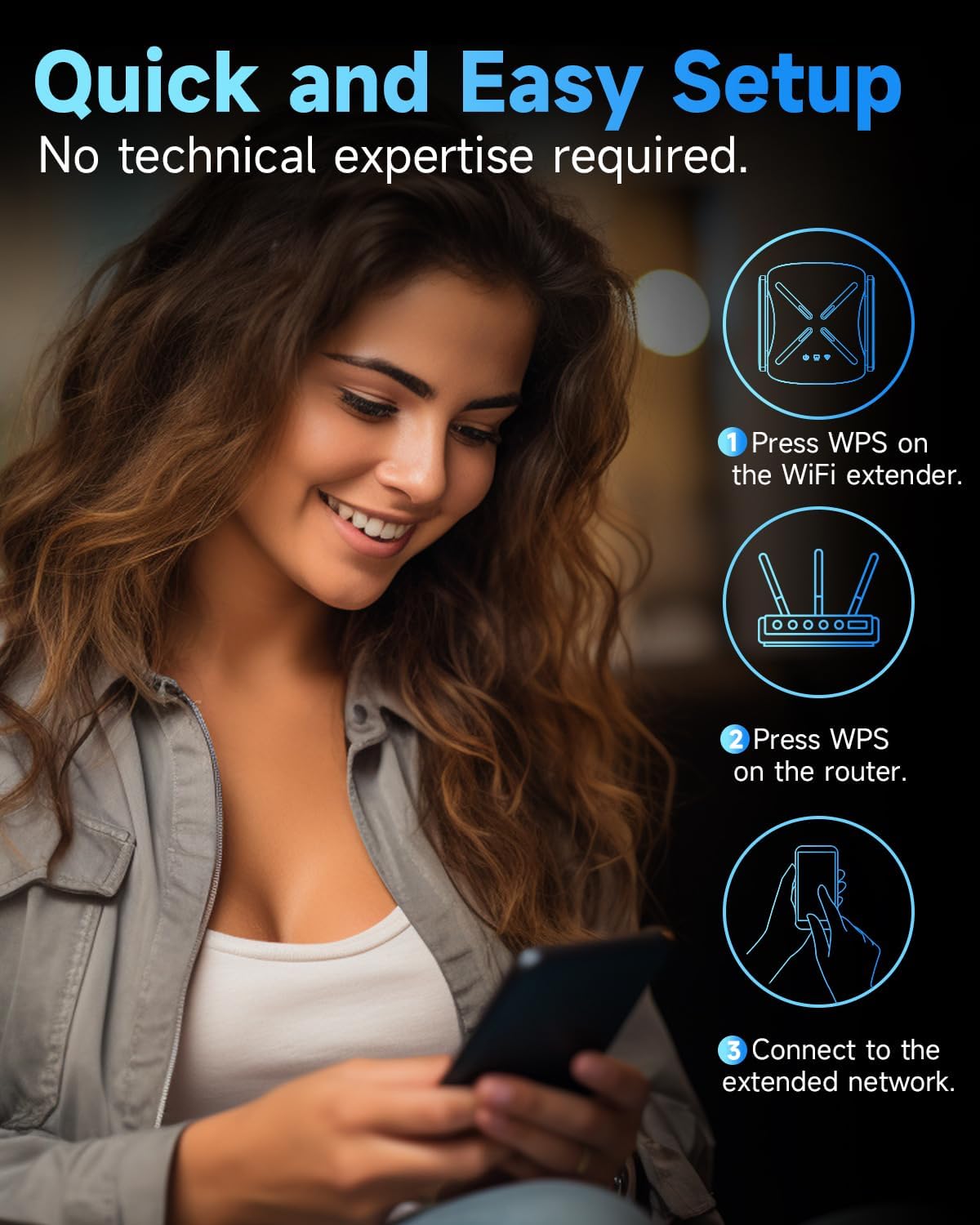 2026 WiFi Extender, New Gen Wi-Fi 6 Signal Booster Range up to 18,888 sq.ft for Home, Dual-Band Internet Extender WiFi Booster w/Gigabit Ethernet Port, Wireless Router Repeater 1-Tap Setup - Image 3