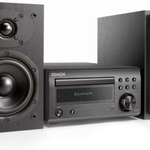 Denon D-M41 Home Theater Mini Amplifier and Bookshelf Speaker Pair – Compact HiFi CD Stereo System with Speakers, FM/AM Tuner, Wireless Bluetooth Amplifier | Perfect for Small Rooms and Home Cinema
