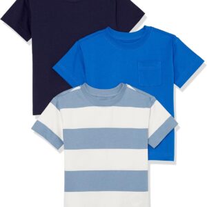 Amazon Essentials Unisex Kids and Toddlers’ Modern Short-Sleeve T-Shirt, Pack of 3
